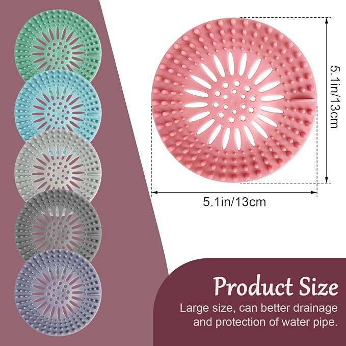 Bathroom Sink Drain Strainers, Hair Catcher Shower Drain Covers Protector - Image 2