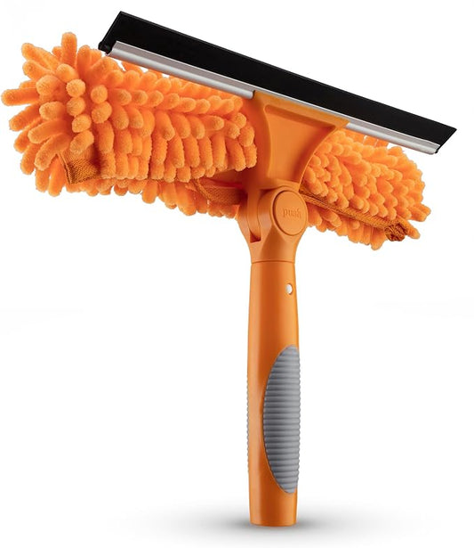 Window Squeegee and Microfiber Scrubber 2-in-1 Combo // Multi-Angle Window by EXTEND-A-REACH