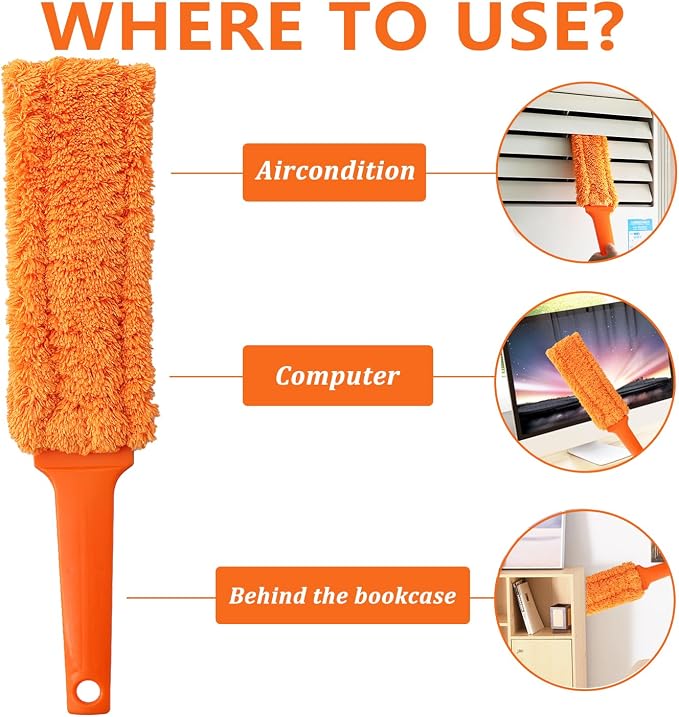 4 Pack 15 inch Reuseable Microfiber Feather Duster, Blind Duster, Gap Duster - Image 2