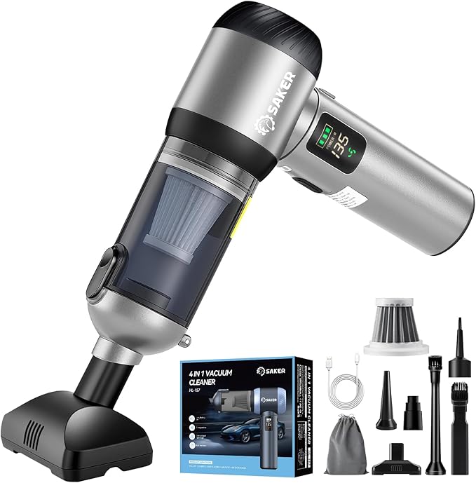 Saker Car Vacuum Portable Cordless 20000Pa Suction Power 4 in 1 Handheld by Saker
