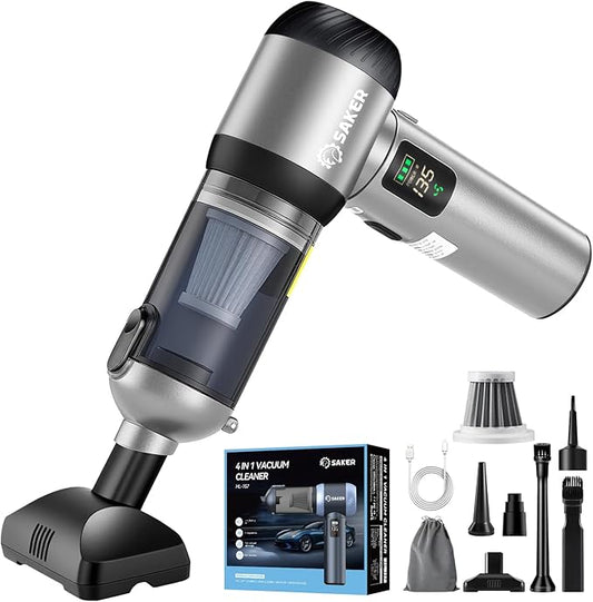Saker Car Vacuum Portable Cordless 20000Pa Suction Power 4 in 1 Handheld by Saker