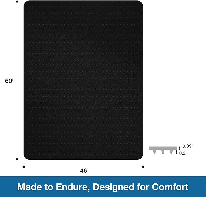 Chair Mat for Carpet, Non-Slip Office Vinyl Mat for Carpet - Image 2