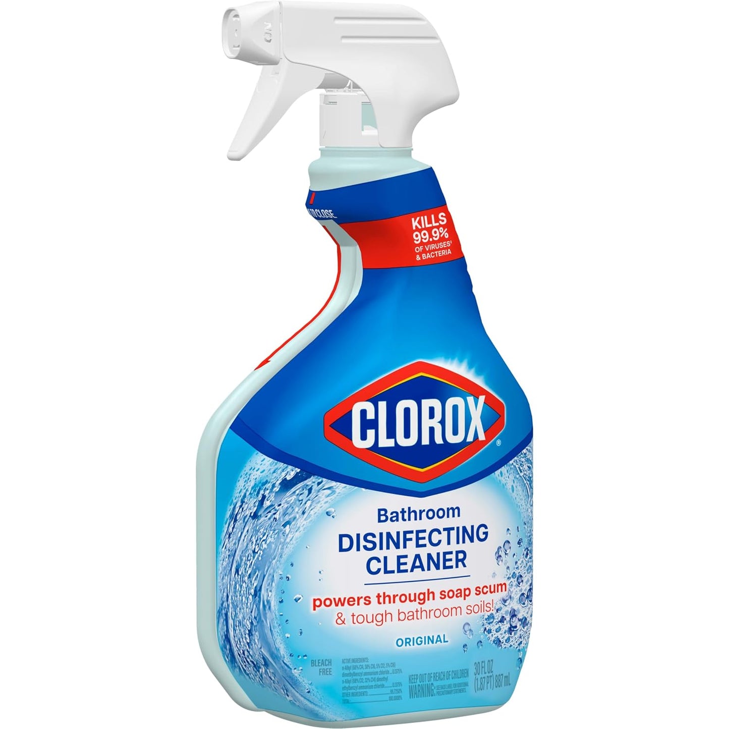 CLOROX Bathroom Disinfecting Cleaner, Original, Spray Bottle, 30 Fl Oz (Pack May Vary)