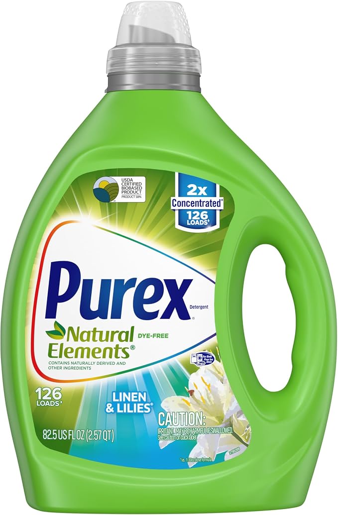 Purex Liquid Laundry Detergent, Natural Elements Linen & Lilies, 2X Concentrated by Purex