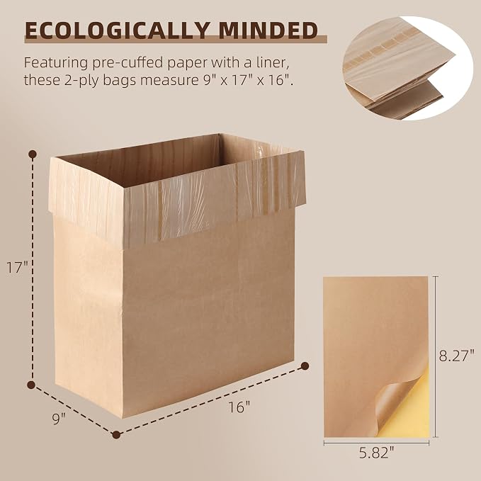 Calvana Super Strong Compactor Bags, Heavy-Duty Kitchen Paper Trash Bags - Image 2