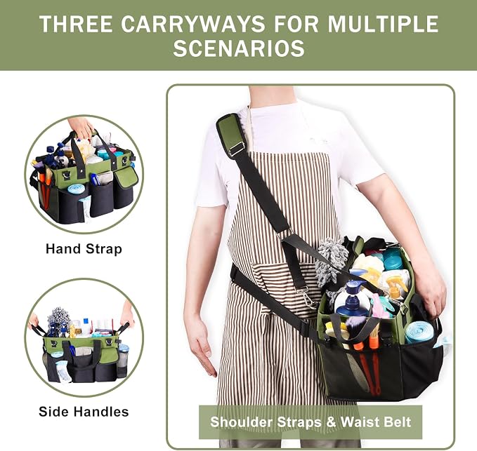 Viajero Wearable Cleaning Caddy Bag, Large Cleaning Supplies Organizer - Image 5
