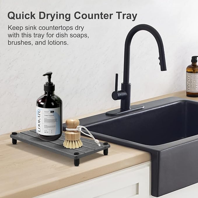 Water Absorbing Stone Tray, Fast Drying Sink Tray - Image 3