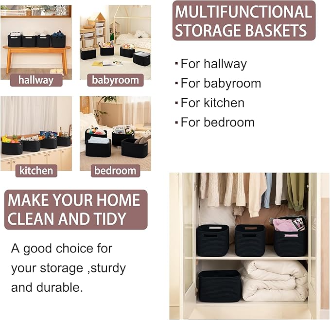 OIAHOMY 4 Pack Storage Baskets for Organizing, Cube Storage Bins for Shelves - Image 6