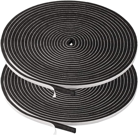 2 Rolls Weather Stripping, 1/4 Inch Wide X 1/8 Inch Thick Foam Seal Tape High by YIJUHOU