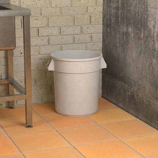 20 Gallon White Round Commercial Trash Can - Image 4