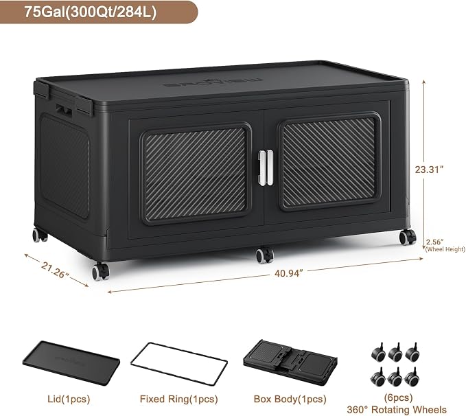 BROVIEW 300 Qt Stackable Storage Bin - Image 2