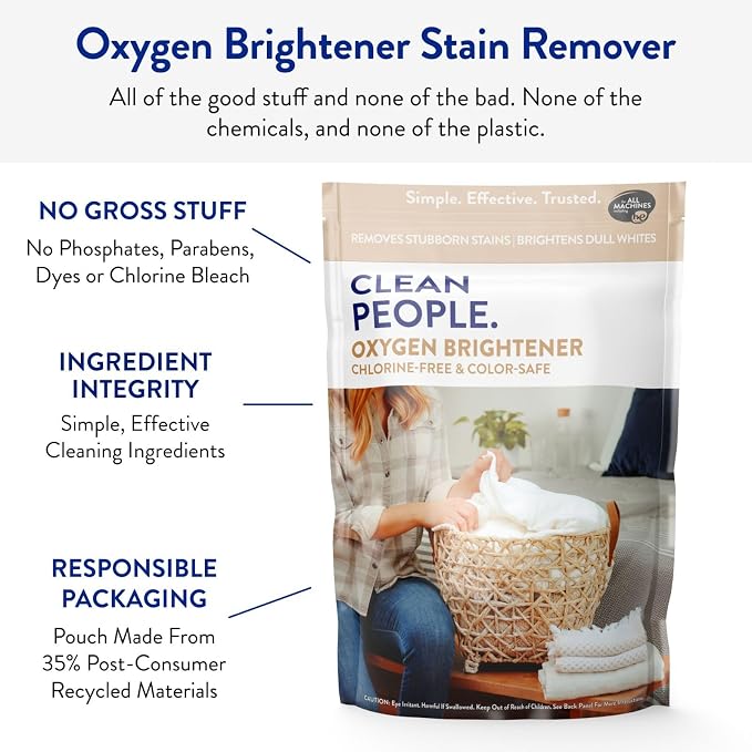The Clean People Oxygen Brightener Stain Remover | Bleach Alternative, Simple - Image 3