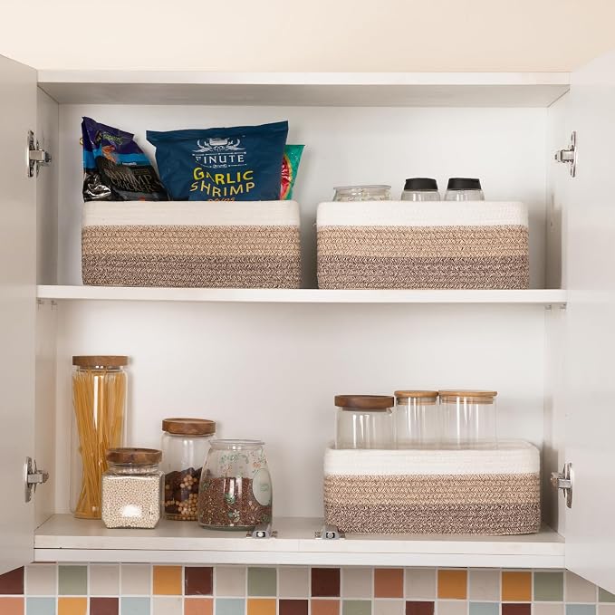3 Pack Small Storage Baskets for Organizing, Cute Woven Decorative Gift Baskets - Image 6