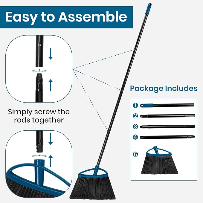 MAVRIZ 3 Pack Heavy Duty Broom Outdoor - Image 4