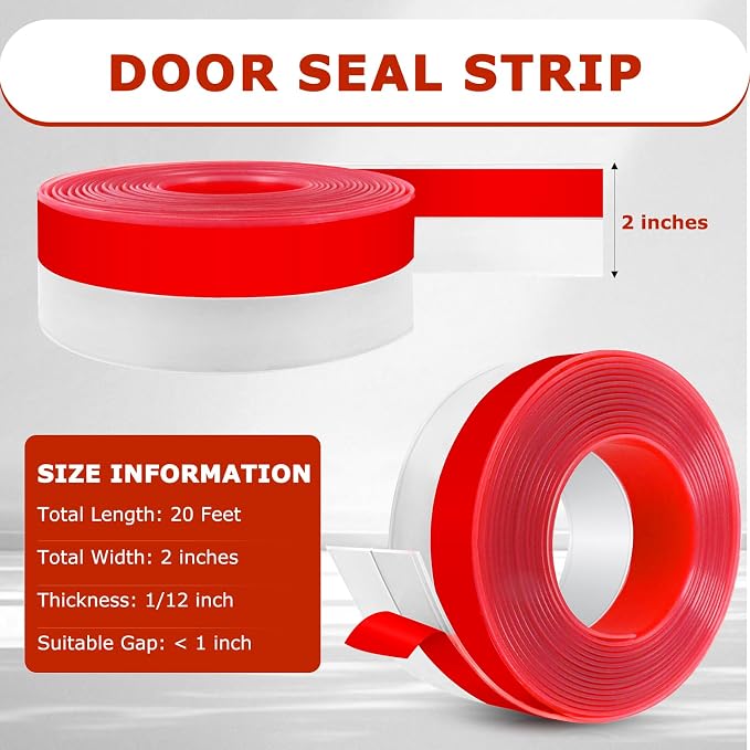 Weather Stripping Self Adhesive Door Draft Stopper Flexible Shower Door Bottom - Image 2