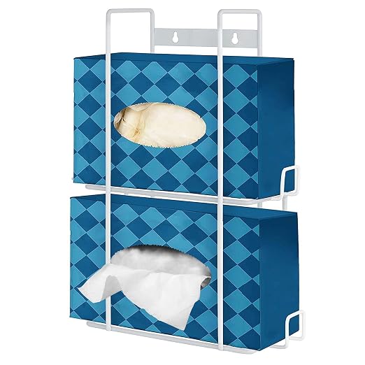 Stock Your Home (White Metal Double Gloves Dispenser, Tissue Box Shelf by StockYourHome