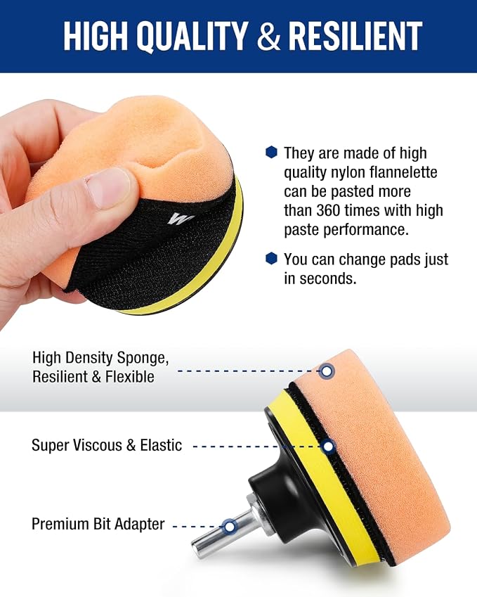 WORKPRO 3 Inch Drill Buffing Pad Kit - Image 3