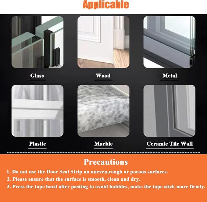 Upgraded 49.2FT Silicone Weather Stripping Door Seal, No Residue Glass Shower - Image 5