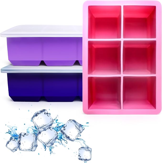 Silicone Ice Cube Trays 3 Pack by Excnorm