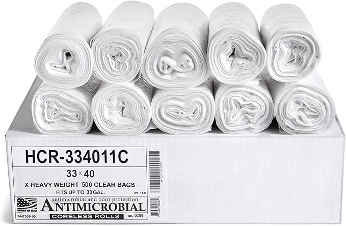 Aluf Plastics High Density Trash Bags, 33 Gallon, 11 Micron, by AlufPlastics