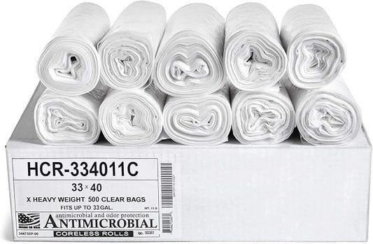 Aluf Plastics High Density Trash Bags, 33 Gallon, 11 Micron, by AlufPlastics