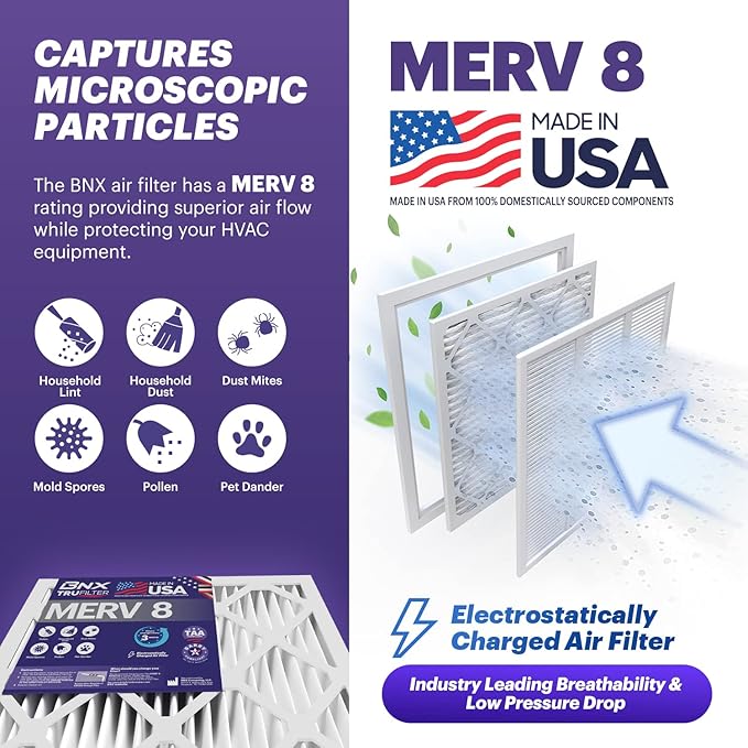 BNX TruFilter 20x22x1 Air Filter MERV 8 - Image 4