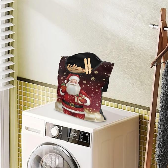 Christmas Santa Claus 2025 Waterproof Clothespin Pouch - Image 3