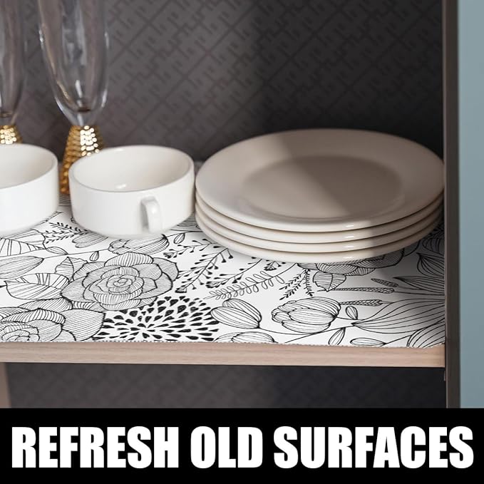 Floral Drawer and Shelf Liner for Kitchen 16IN x 20FT, Non-Adhesive and Strong - Image 3