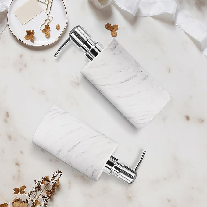 Marble Soap Dispenser with Stainless Steel Pump, 6 Ounces - Image 6