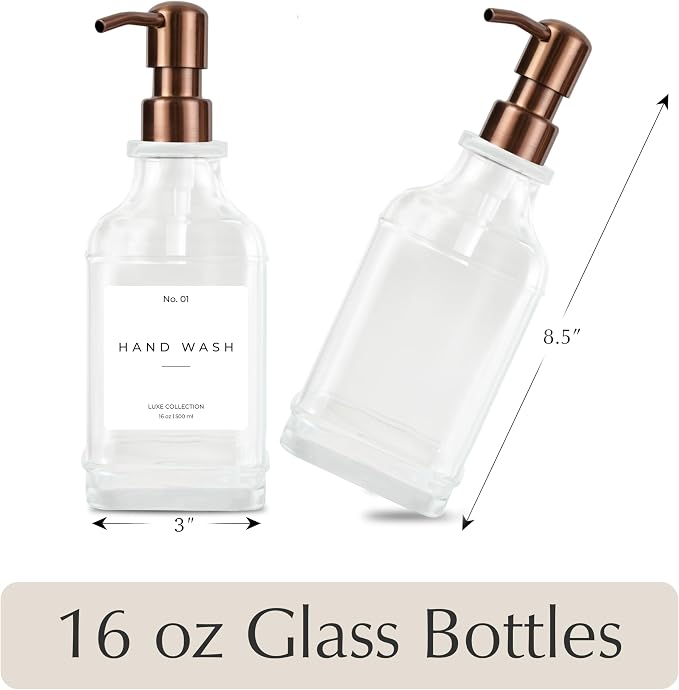 Emerson Essentials Soap Dispenser, Dish Soap Dispenser, Soap Bottle Bathroom Set - Image 2