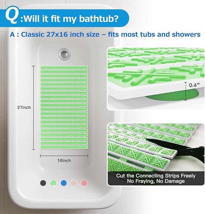 Matace Non Slip Rubber Bathtub & Shower Mat - Image 4