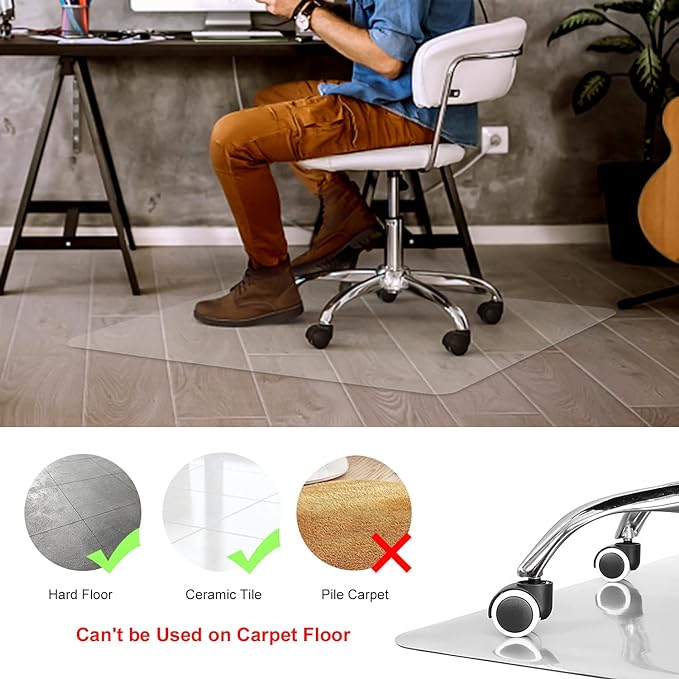 Kuyal Clear Chair Mat, Hard Floor Use - Image 2