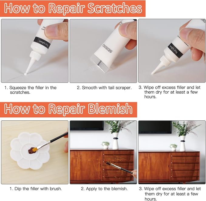 SEISSO Wood Scratch Repair Kit, 12 Colors Wood Filler Putty - Image 3