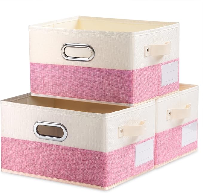 PRANDOM Fodable Storage Bins for Closet Decorative Fabric Storage Baskets Cubes by Prandom