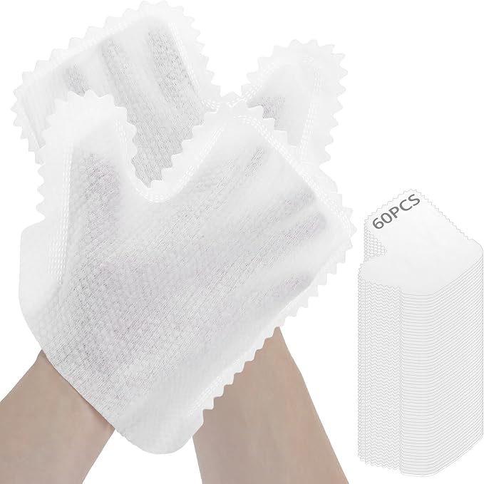 QWORK White Microfiber Dusting Gloves, 60 Pieces Dusting Mitt, Wipes Feather by QWORK