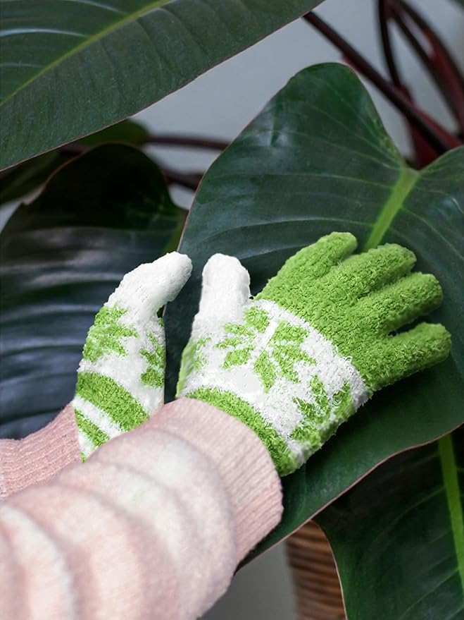 Patelai 3 Pairs Microfiber Plant Dusting Gloves Leaf Cleaning Gloves - Image 2