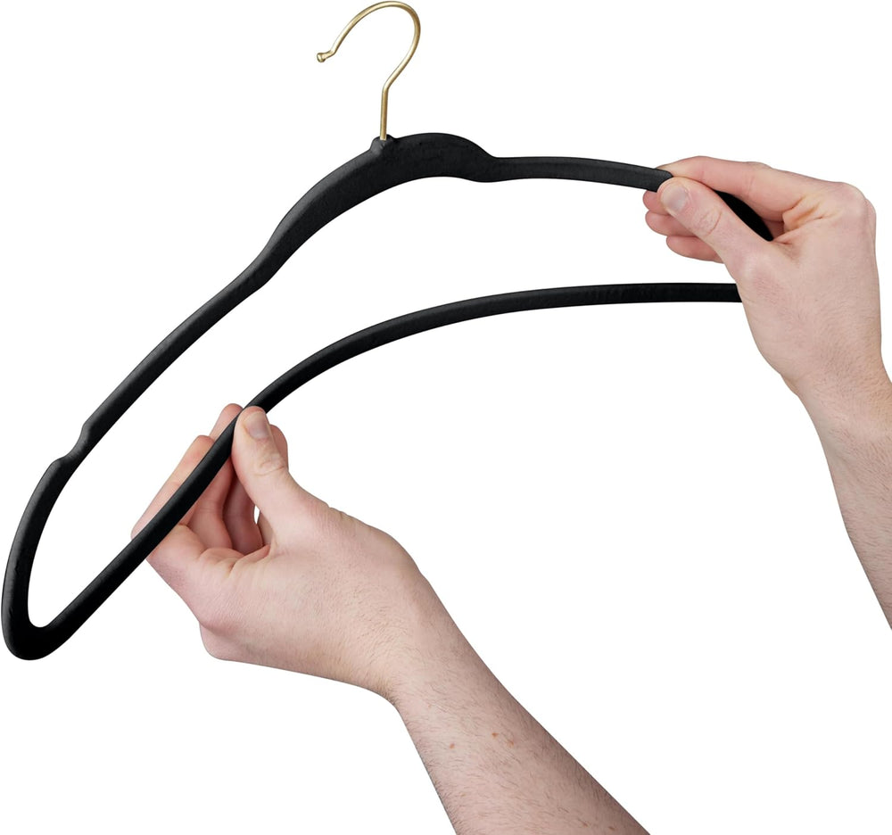 Simplify Slim Velvet Gold Hook Clothes Hangers 75 Pack | Non-Slip | Shirts | ...