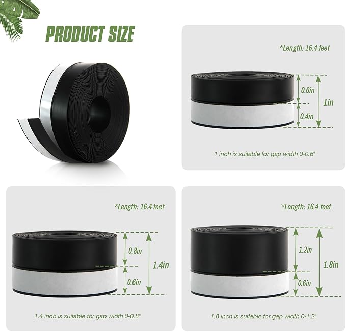 Silicone Weather Stripping Door Seal Strip, 16.4 Feet Self Adhesive Sealing - Image 2