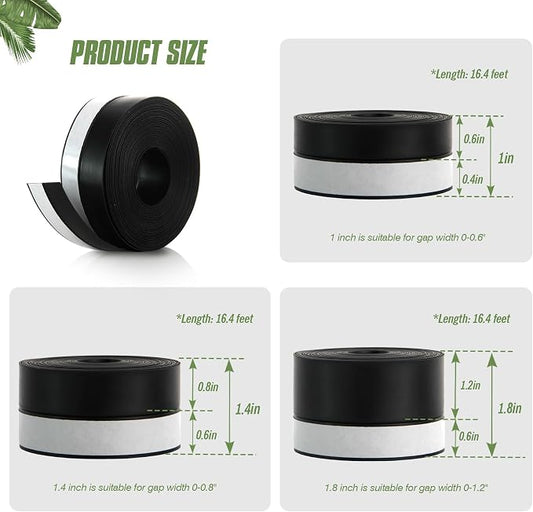 Silicone Weather Stripping Door Seal Strip, 16.4 Feet Self Adhesive Sealing - Image 2