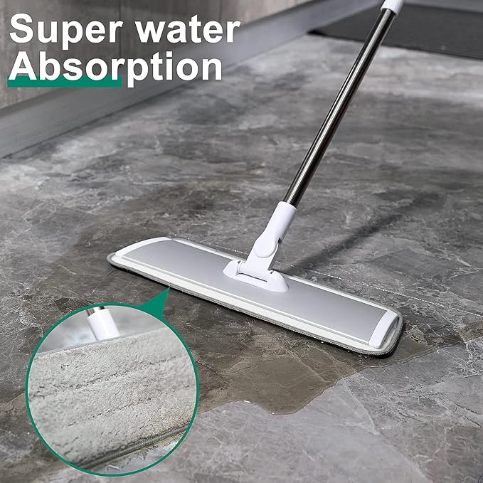 18" Professional Microfiber Mop Floor Cleaning System, Flat Mops - Image 7