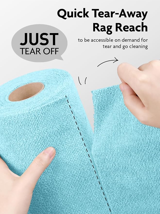 Fantasticlean Microfiber Cleaning Cloth Roll -60 Pack, Tear Away Microfiber - Image 2