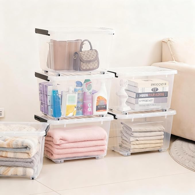 Citylife 54 QT Clear Plastic Storage Bins - Image 8