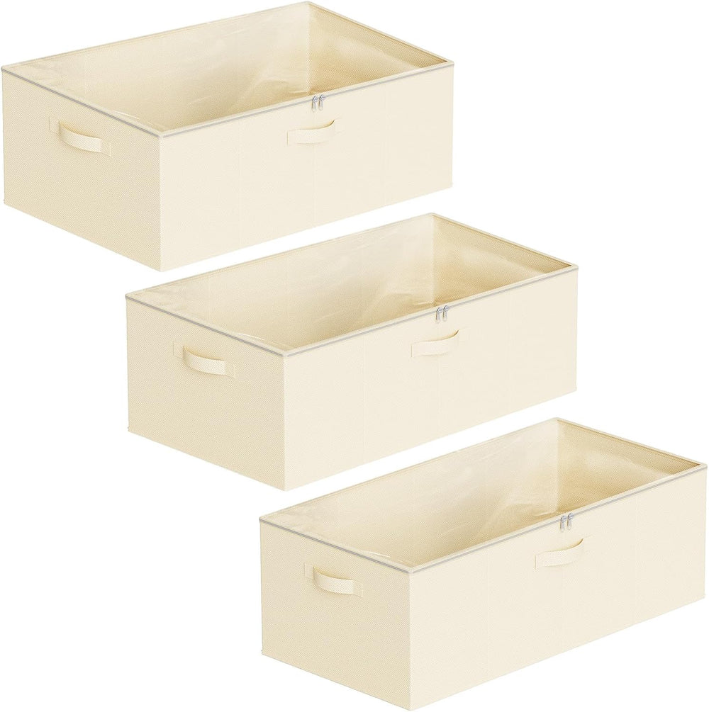 SpaceAid 3 Pack 10" High Under Bed Storage Containers, Large Underbed St...
