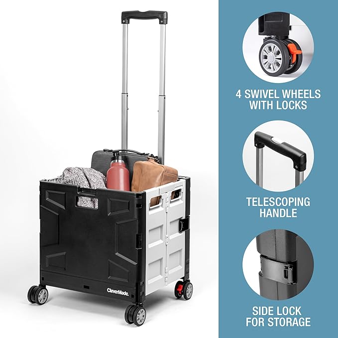 CleverMade Collapsible Wheeled Crate - Image 3