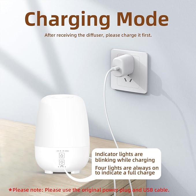 150ML Cordless Essential Oil Diffuser, Built-in 6000mAH Rechargeable Battery - Image 4