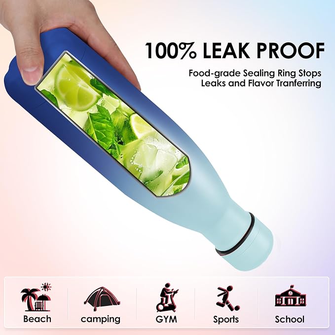 17oz Cola-Bottle Shaped Stainless Steel Leak-proof Water Bottle, Double Wall - Image 5