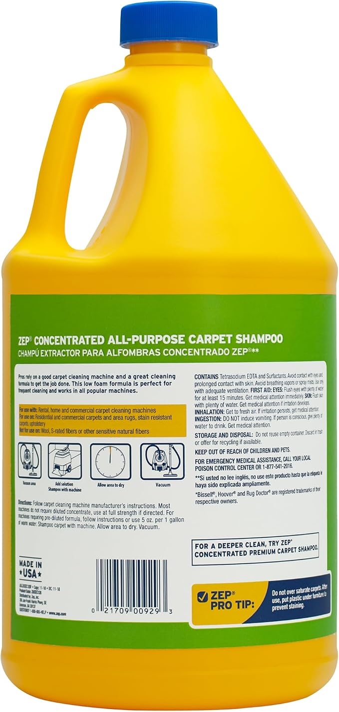 Zep All-Purpose Carpet Shampoo Concentrate Cleaner - Image 3