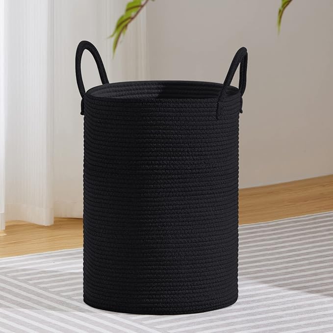 VIPOSCO Large Laundry Hamper, Tall Woven Rope Storage Basket by VIPOSCO