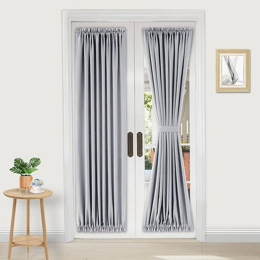 DWCN French Door Curtains – Rod Pocket Thermal Blackout Curtain by DWCN