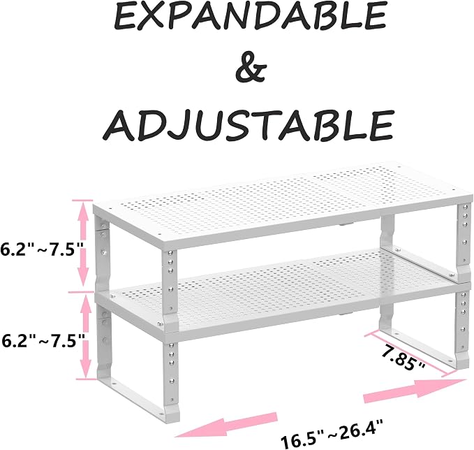 Metal Stackable Expandable Storage Shelf - Image 3